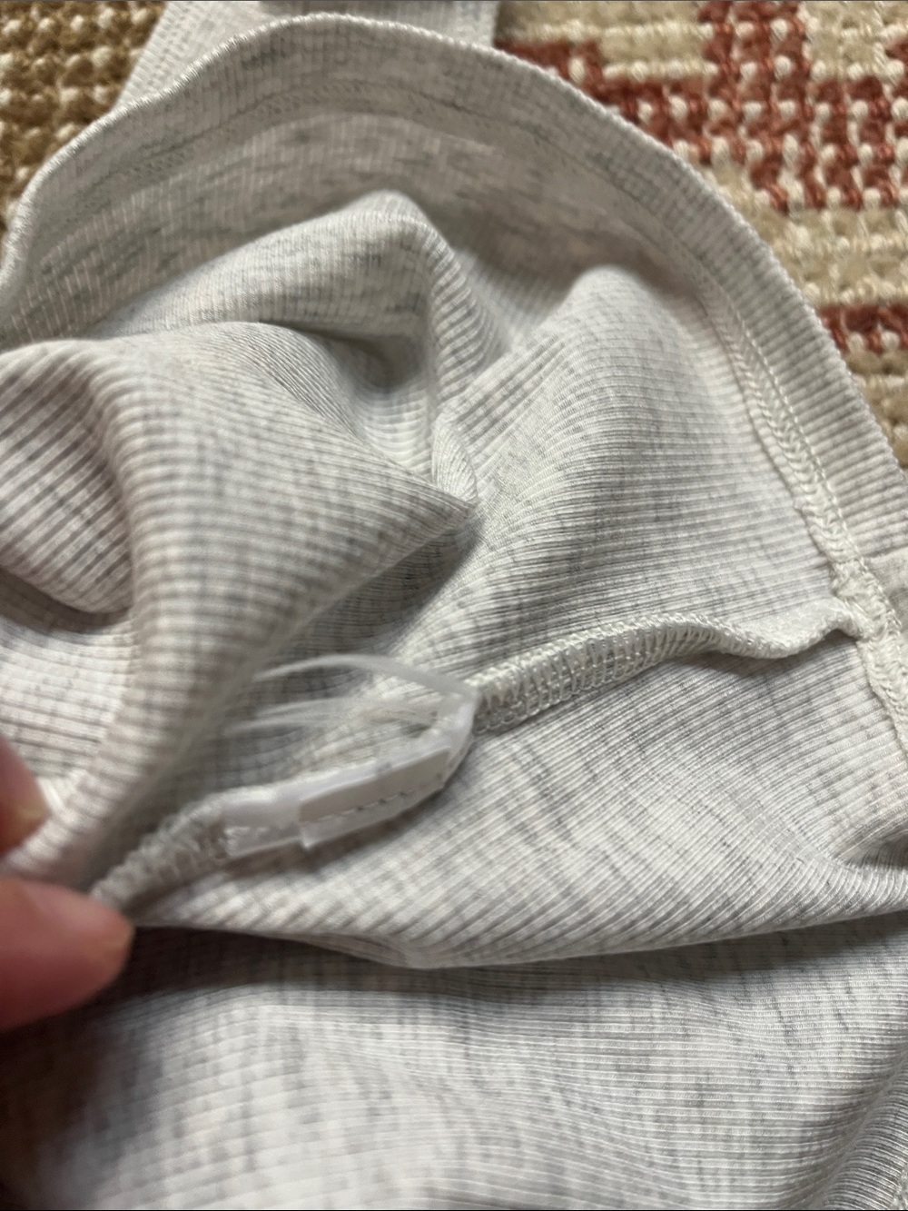 Athleta Ribbed Tank Top Size L Gray Heather Scoop Neck Cropped Stretch Workout - Picture 5 of 6